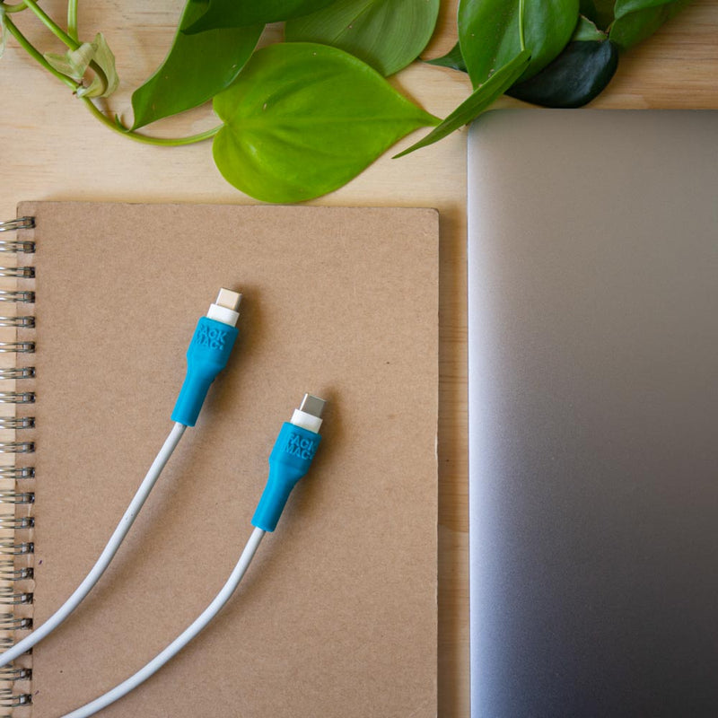 Set Protector USB-C para cargador de Macbook - TURQUESA